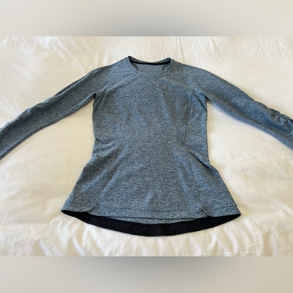 Lululemon | Women’s SZ 6 | Runderful Long Sleeve Top | Heathered Blue Run Pocket